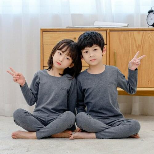 37° Constant Temperature Thermal Underwear Boys Girls Pajamas set Autumn Winter Children Long Johns Kids Cation Fluff 6 8 10 12Y