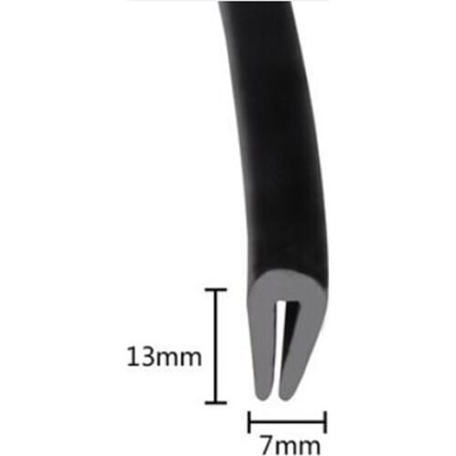 7mm x 13mm U Channel EPDM Black Edge Trim Rubber Sealing Strip Weatherstrip