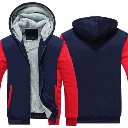 Spring Tracksuit Men Fashion Thicken Velvet Casual Hooded Warm Thick Hoodie Solid Sweatshirt