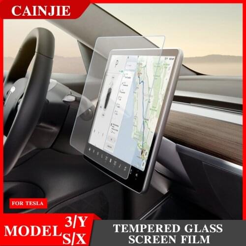 For Tesla Model 3 Y S X 2021 Accessories HD Blu-ray Center Console Screen Glass Membrane Model Three Screen Protector Film