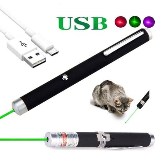 Mini Portable Green Laser Pointer USB Rechargeable Red Dot Laser 201 711 Series Funny Cat Toy Sky Pointing Teaching Conference