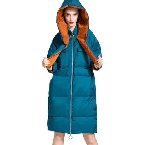 2020 New Winter White Duck Down Parka Hooded Women Thick Warm Parkas Long Coat Loose Outwear Casaco Feminino