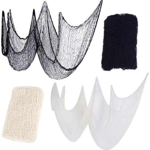 2/4m Halloween Creepy Cotton Net Home Festival Party Haunted House Bar Decoration Window Table Door Hanging Gauze Net Supplies