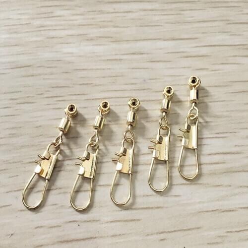 10-20pcs/lot Sea bean with golden copper head Bobber Space Beans fishing swivels hook pin Connector fishing Tools Accessories