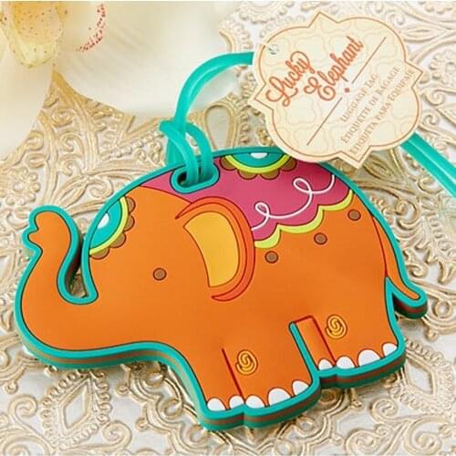 100PCS/LOT High Quality Lucky elephant Luggage Tag baby shower party Favor wedding bridal shower Favor party gifts Free shipping