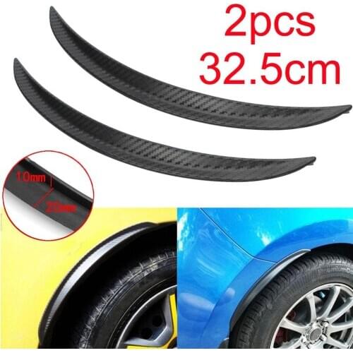 2Pcs 32.5cm Carbon Fiber Car Wheel Eyebrow Arch Fender Protection Decor Strips