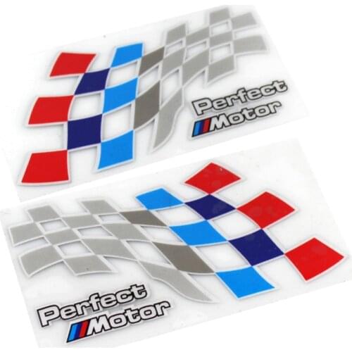 2PCS Car-styling Perfect Motor Racing Reflective Stickers Body Window Decal For BMW 1 3 5 Series E46 E39 E90 E30 E36 F30 F10 X5