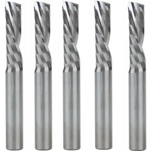 5pcs/set AAA 6*22mm Tungsten Solide Carbide one Single Flute Sprial Bits Left Hand Down Cutter Cutting Tools Left Cutting Bits