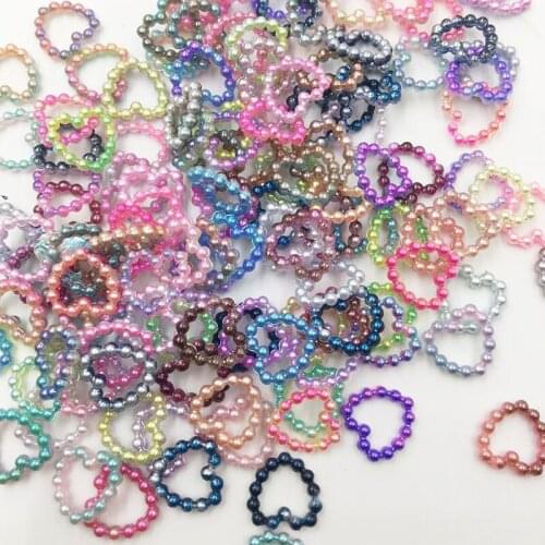 50pcs Mix Heart Scrapbooking Peach Flat Back Half White DIY Crafts Mobile Phone Embellishment 12mm