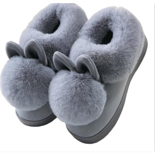 Women Boots Female winter boots Warmer Plush Fur Suede Flat Slip On Ankle Snow Boots Womens Shoes Fashion Platform gray