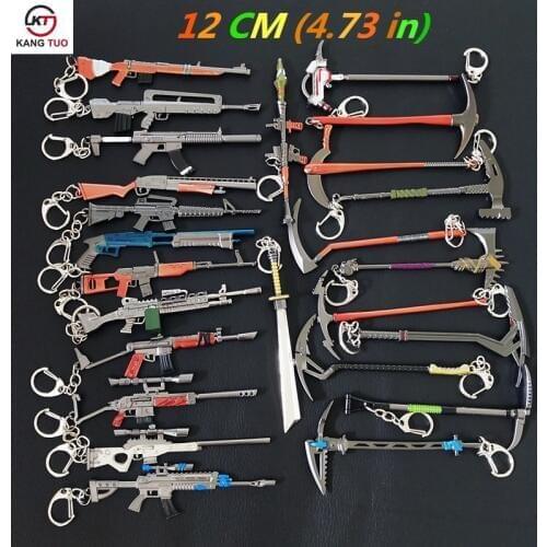 Game Fortress Night Keychain 12CM Gun Model Keychain Alloy Weapon Key Chain Collection decoration Key Ring Game Jewelry llaveros