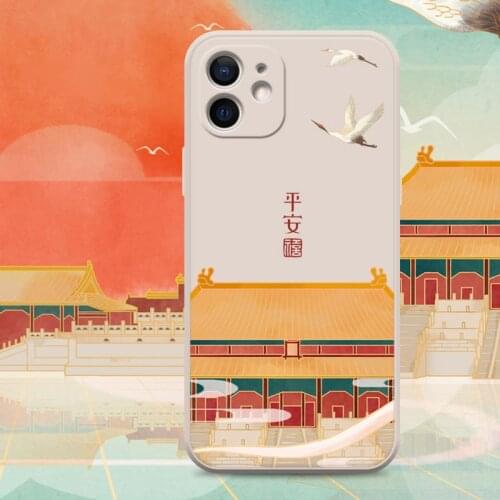 China Ancient Building Style Full Phone Case for Samsung S10e S8 9 10 20 21Ultra Plus Note 8 9 10 20 Ultra Plus Capa Back Covers