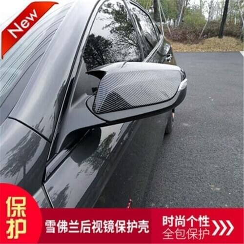 ABS Carbon fiber pattern Rearview mirror cover Trim/Rearview mirror Decoration for Chevrolet Malibu XL 2016-2020 Car-styling