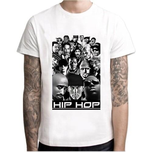 Eminem T Shirt Men T-shirt Hip Hop T Shirts Makaveli Rapper Snoop Dogg Biggie Smalls J Cole Jay-z Savage Cool Rap Music Tops