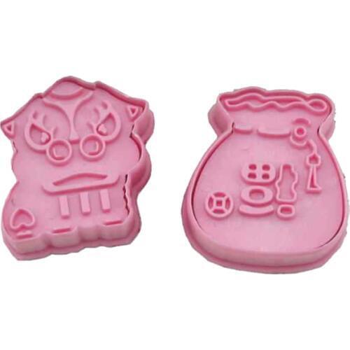 Chinese New Year Fu Bag Cookie Cutter Plastic Biscuit Cut Mold Baking Fruit Cut Cake Mold Embossing Printing Die