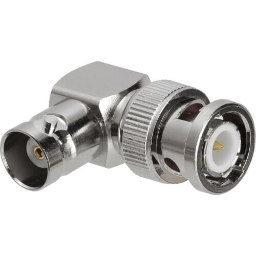 10pcs/lot Right angle BNC plug male to BNC female jack connector right angle M/F Adapter Connector CCTV Terminals