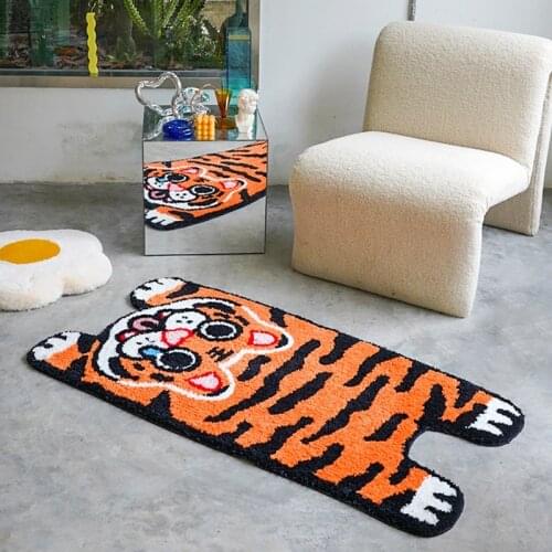 Nordic Ins Carpet Bedroom Cute Tiger Rug Children Room Cartoon Bedside Carpets Anti-slip Bathroom Mat Living Room Decor Area Rug