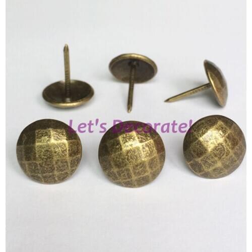 Free DHL shipping 1500pcs/lot 16mm Brass Plated Grids Home or Garden Decorative Tack, Hobnail, Upholstery Nail