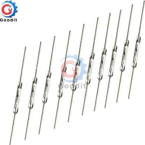 10pcs N/O Reed switch Magnetic Switch 2 * 14mm Normally Open Magnetic Induction switch