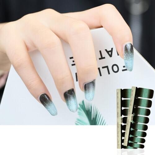 Fashion Women Gradient Glitter Manicure Decor Adhesive Nail Art Decals Stickers