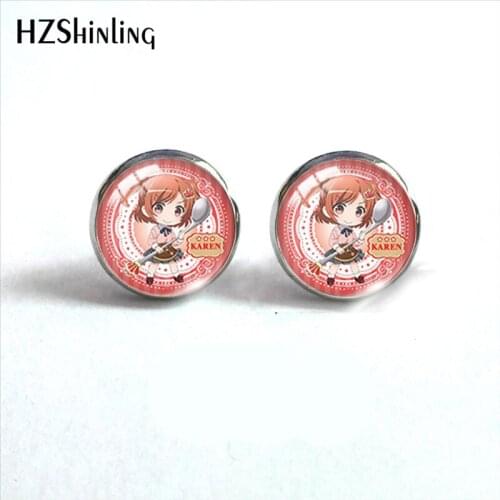 2021 New Revue Starlight Stud Earring Anime Hikari Claudine Round Earrings Handmade Glass Dome Photo Printed Jewelry Gifts