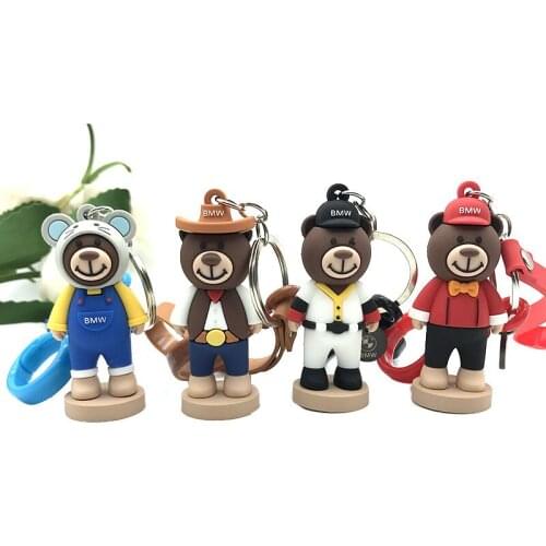 Personality Cartoon Bear Doll Anime Keychain Fashion Creative Cowboy Charm Key Chain Stay Cute Trend Men and Women Bag Keychain