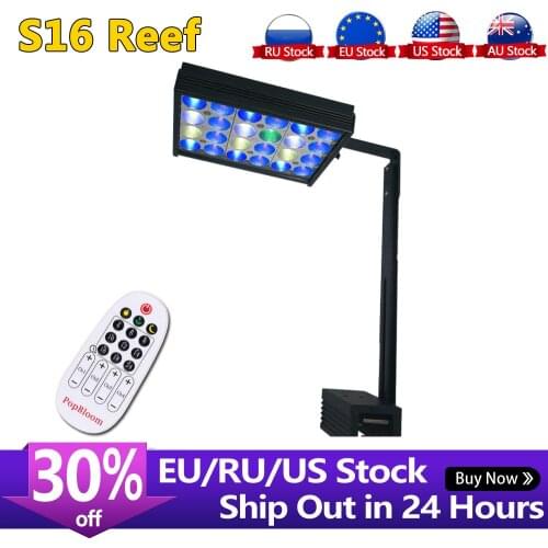 PopBloom Led Light Aquarium Saltwater Nano Fish Tank Lighting for Marine Reef Coral Aquarium Light Sunrise Sunset Dimmer Remoter