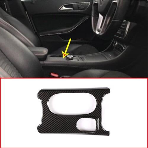 Right hand drive carbon fiber ABS chrome cup holder cover for Mercedes-Benz A / GLA / CLA C117 W117 W176 X156 2012-2019 RHD