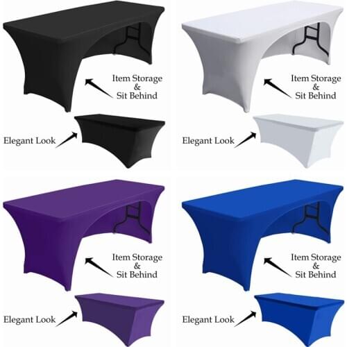One Side Arch Open Rectangle Spandex Table Cover Cloth Stretch Tablecloth For Wedding Event Decoration