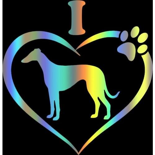 S51547 Various Sizes/Colors Car Stickers Vinyl Decal I Love My Greyhound Dog Animal Motorcycle Decorative Accessories