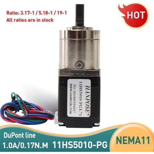 4-lead Nema11 Stepper Motor 28 motor Extruder Gear Stepper Motor Ratio 5.18:1 Planetary Gearbox Nema 11 11HS5010