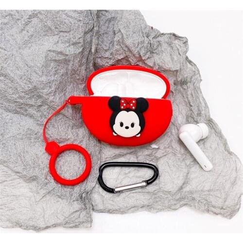 Cartoon Disney Silicone Earphone Cover Case For Huawei Freebuds 4i Headset Protector Shell Accessories For Freebuds 4i With Hook
