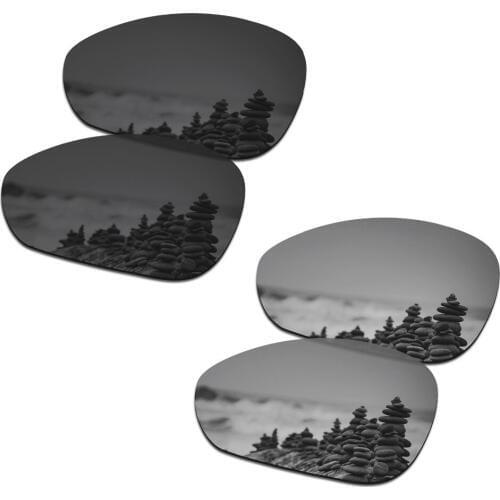 SmartVLT 2 Pairs Polarized Sunglasses Replacement Lenses for Oakley Crosshair 1.0 (2005) Stealth Black and Silver Titanium
