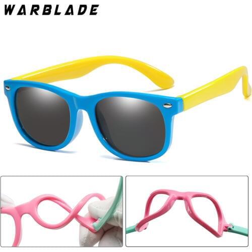 WarBlade Mirror Kids Sunglasses TR90 Boys Girls Polarized Silicone Safety Sun Glasses Gift For Children Baby UV400 Gafas