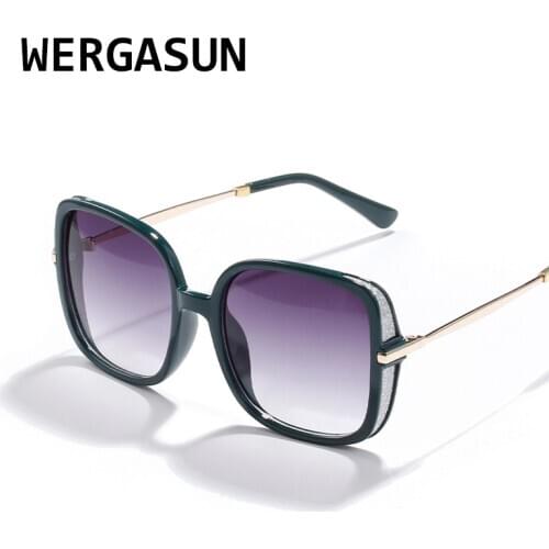 WERGASUN Fashion Sunglasses Women Luxury Brand Sun Glasses Female Mirror Shades Ladies Oculos De Sol Feminino