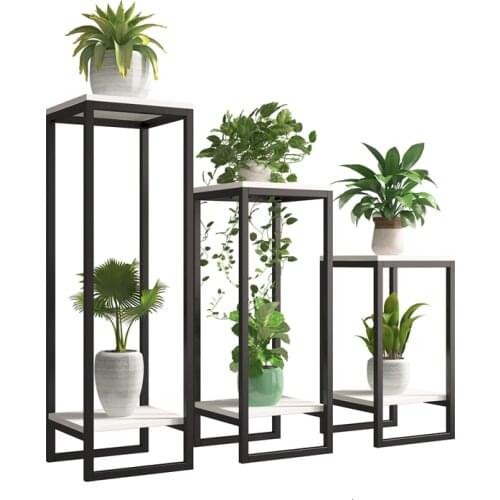 Art Flower Rack European Style A Living Room Balcony To Ground Simplicity Multi-storey Shelf Green Laojia Potted Plant Shelves