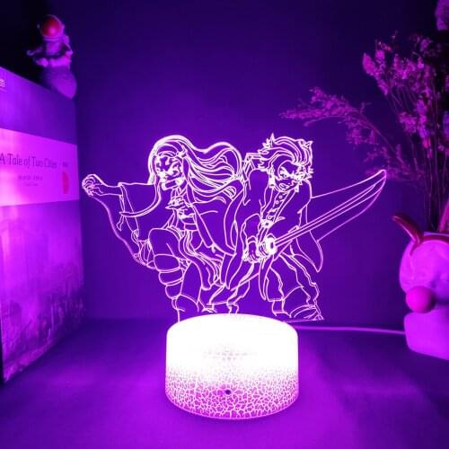 Demon Slayer 3D LED Night Light Kamado Tanjirou Nezuko Lampara Desk Table Lamps Kimetsu No Yaiba Anime Home Decoration Lighting
