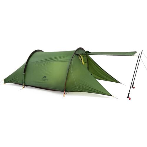 Naturehike YUNLU 2 Man Camping Tunnel Tent Big Space 20D Nylon Waterproof Double Layer Travel Tent With Lobby