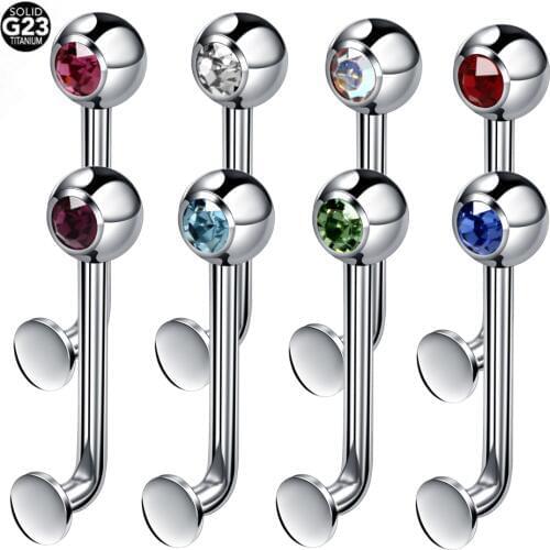 1PC G23 Titanium Christina Vertical Hood Piercings Crystal Gem Lip Rings Sexy Vagina Piercings Genital Piercing VCH Body Jewelry