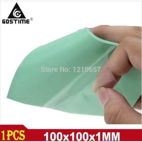 1PCS Green Silicon Conductive GPU CPU 100 x 100 x 1mm Heatsink Thermal Pad