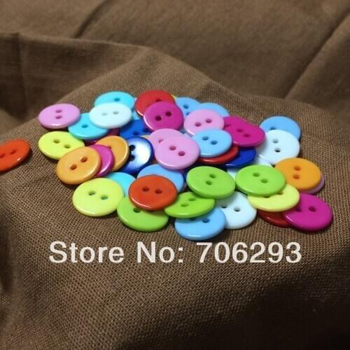 1000pcs/SETS Mixed 11 Colors Resin Buttons sets Fit Sewing or Scrapbooking Knopf Bouto 14mm NK14041506