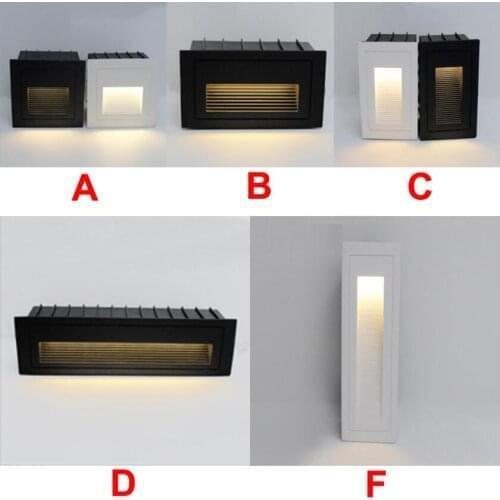 3W 5W LED Stair Step Lights LED Footlight Embedded Corner Wall Light AC85V-265V DC12V Indoor Outdoor Floor Underground Lamps