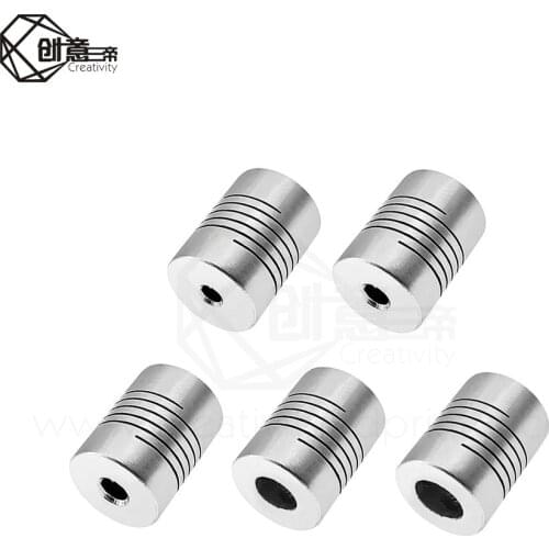 5 Pcs a lot Coupling Flexible OD 19x25mm 5x/5/6/8/10mm 3d part CNC Motor Jaw Shaft Coupler 5mm To 8mm wholesale