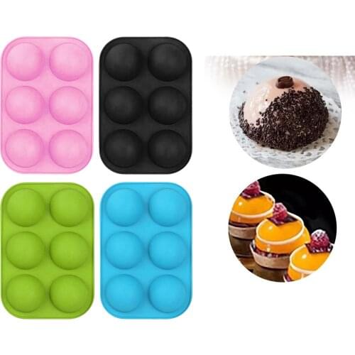 6-Cavity Semi-Sphere Silicone Mold, Baking Mold for Making Hot Chocolate Bombs
