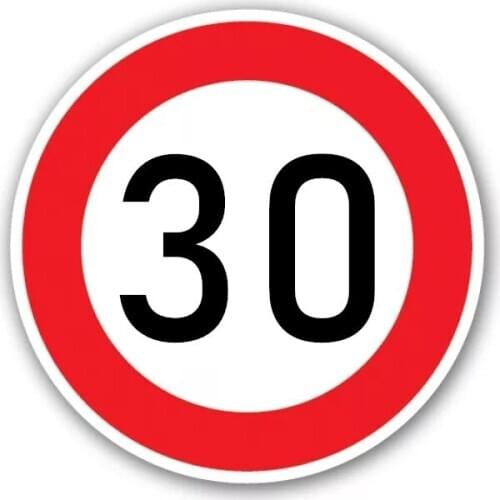 A-0072# Speed Limit (30 km), Ø 16 cm Self-adhesive Decal Car Sticker Waterproof Auto Decors