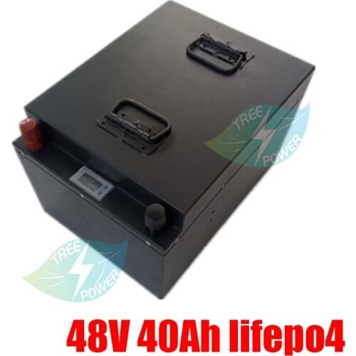 48V 40AH LiFePO4 battery with 50A BMS rechargeable battery for 2000w electric bike e scooter bicycle + 5A charger