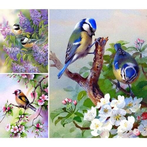 5D DIY Diamond Painting Birds Cross Stitch Full Square Drill Diamond Embroidery Animals Mosaic Picture of Rhinestones Icon Decor