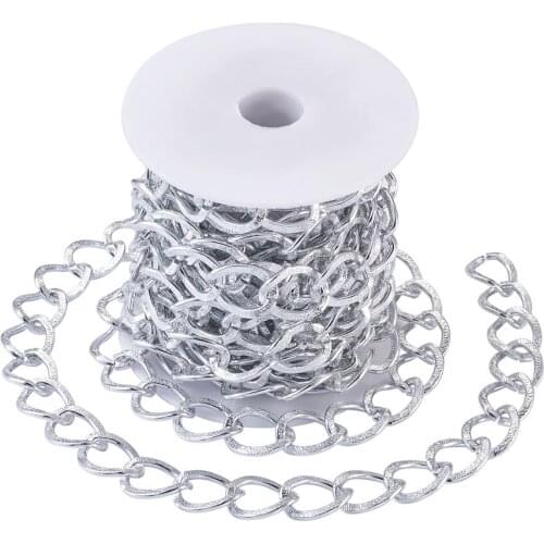 5m/set Aluminium Twisted Curb Chains Unwelded Metal Chains for Jewelry Making Necklace Bracelet Materials 20x15x1.8mm