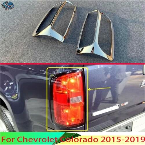 For Chevrolet Colorado 2015-2019 Car Accessories ABS Chrome Trim Tail Light Rear Back Frame Lamp Cover molding
