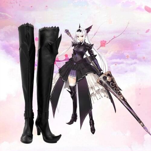 Shining Resonance Refrain Excela Noa Aura Cosplay PU High Heel Boots Shoes For Girls Women Halloween Cosplay Prop